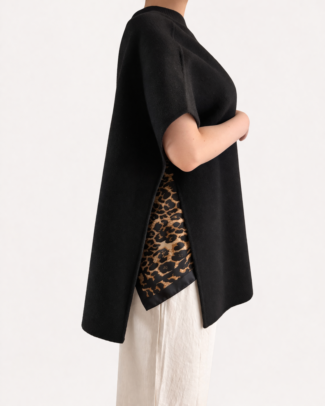 Wool Cape Top with Scarf